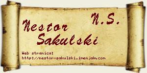 Nestor Sakulski vizit kartica